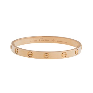 Cartier Love 18k Rose Gold Bracelet 17 