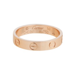 Cartier Mini Love 18K Rose Gold Ring Size 5.25