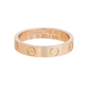 Cartier Mini Love 18K Rose Gold Ring Size 4.75