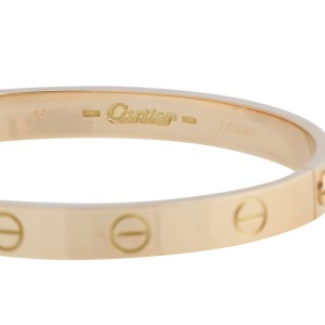 Cartier Love 18K Yellow Gold Bracelet Size 16