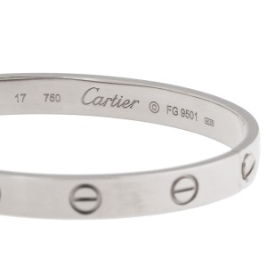  Cartier Love 18k White Gold Bracelet 17