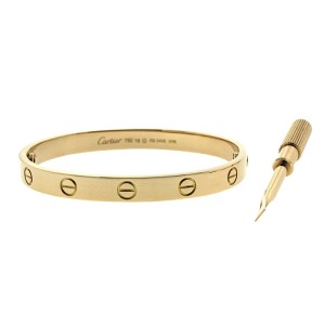 Cartier Love Rose Gold Bracelet Size 16