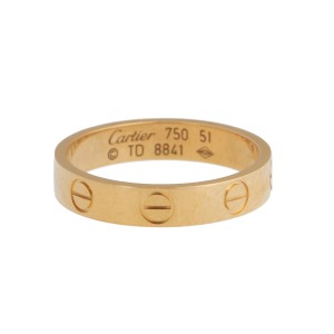 Cartier Mini Love 18k Yellow Gold Ring Size 5.75