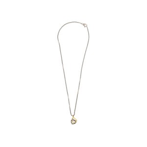 David Yurman Sterling Silver and 18k Yellow Gold Double Heart Necklace
