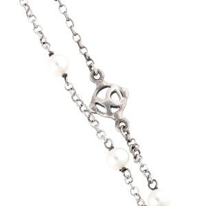 David Yurman Sterling Silver with Pearls Bijoux Chain Necklace 