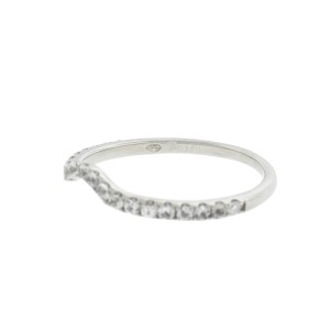White sapphires Palladium Wave Band Ring 