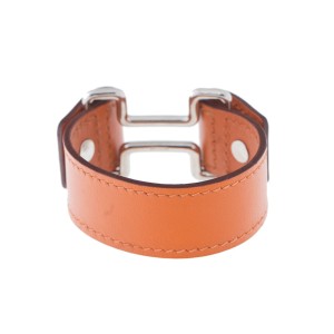 Hermes Orange Leather Cuff