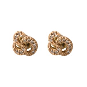 H. Stern 18k Rose Gold Diamond Knot Earrings