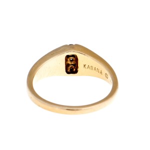 Kabana 14K Yellow Gold Opal and 0.12 Ct Diamond Ring Size 7