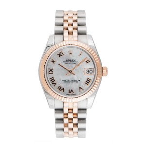 Rolex Oyster Perpetual Datejust 178271 MRJ Stainless Steel and 18k Rose Gold 31mm Womens Watch 