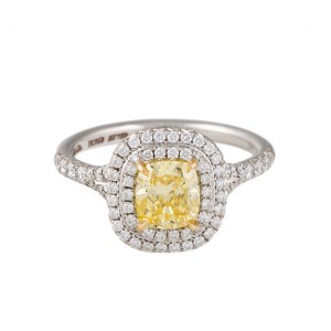 Tiffany & Co. Fancy Intense 1.12ct. Yellow Diamond Soleste Ring Size 6