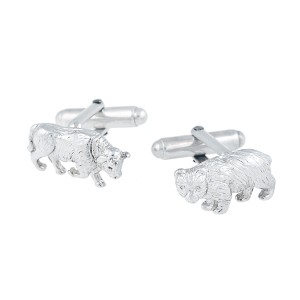 Tiffany & Co. Sterling Silver Bull and Bear Cufflinks