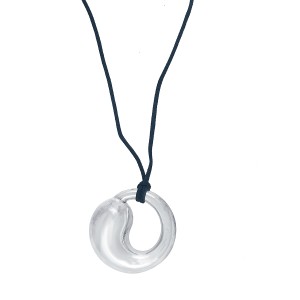Tiffany & Co. Elsa Peretti Sterling Silver Eternal Circle Black Cord Necklace