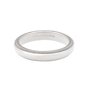 Tiffany & Co. Platinum Milgrain Ring Size 9 