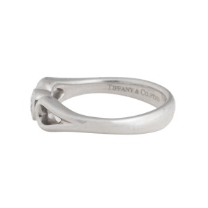 Tiffany Elsa Peretti Platinum 0.10 Ct Diamond Ring Size 6.5