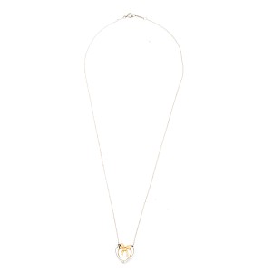 Tiffany & Co. Yellow Gold and Sterling Silver Heart Ribbon Pendant Necklace 