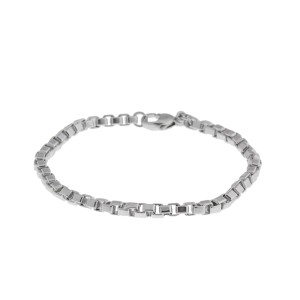 Tiffany & Co. Venetian Sterling Silver Link Box Bracelet