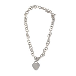 Tiffany & Co. Sterling Silver Heart Charm Necklace