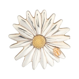 Tiffany & Co. 18K and Sterling Silver Flower Pin Brooch