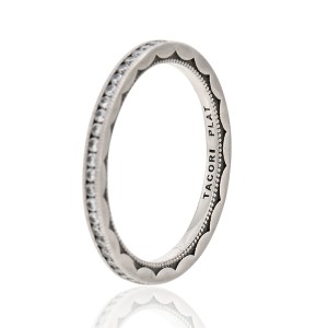 Tacori Platinum & 0.42ctw Diamond Sculpted Crescent Eternity Band Ring Size 7.5