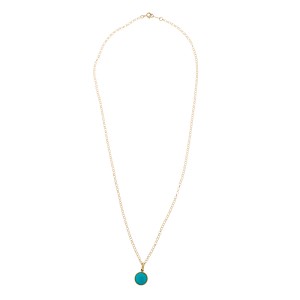 Tiffany & Co. 18K Yelllow Gold Paloma Picasso Turquoise Dot Charm Pendant Necklace