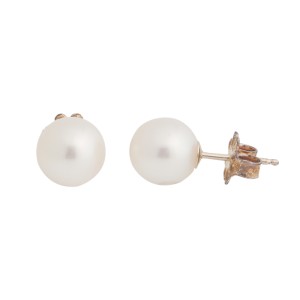 Tiffany & Co. Sterling Silver White Akoya Pearl Stud Earrings
