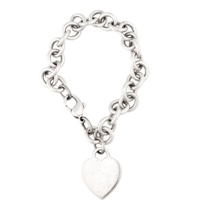 Tiffany & Co. Sterling Silver Heart Tag Pendant Bracelet