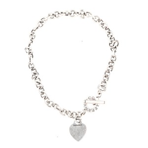 Tiffany & Co. Sterling Silver Heart Chain Link Necklace