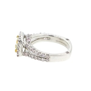 14k White Gold and 22k Yellow Gold Engagement Ring 