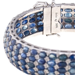 Sterling Silver Natural Blue Sapphire Bracelet