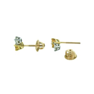 14K White Gold Diamond & Yellow Sapphire Earrings 