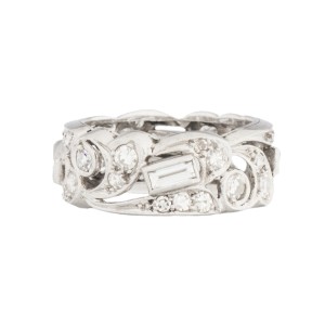 18K White Gold Diamond Ring Size 6