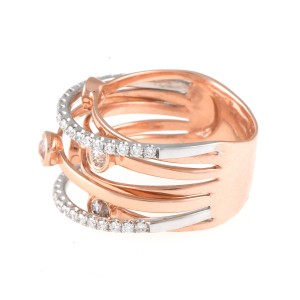 14K Rose Gold 1.00ct. Diamond Band Ring Size 7 