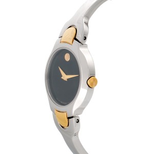 Movado Kara 81 A1 1846 Dual Tone Stainless Steel with Gold Plating Black Dial 25mm Womens Watch