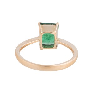 14k Rose Gold Emerald Solitaire Ring Size 7 