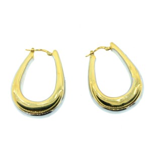 Gold Plated Two-Tone Sterling Silver Large Size Hoops