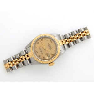 Ladies Rolex Two-Tone 18K/SS Datejust Gold Arabic Dial 