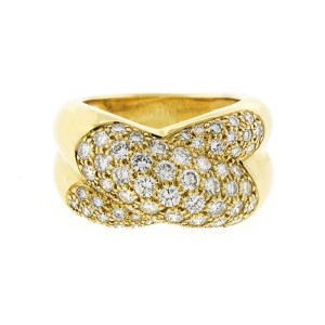 Cartier 18K Yellow Gold and Diamond Ring Size 4