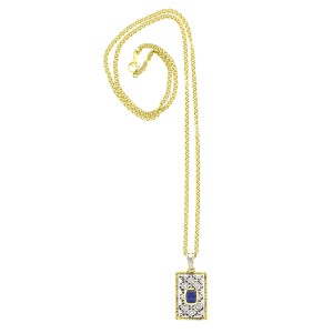 18K White and Yellow Gold Sapphire Necklace