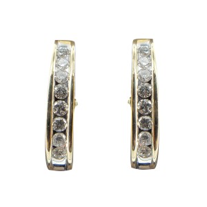14K Yellow Gold & Diamond Earrings 