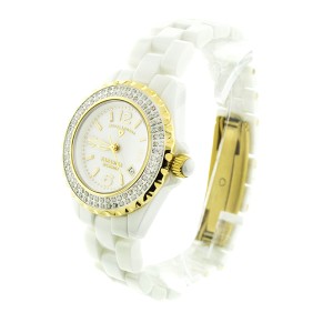 Swiss Legend White Karamica SL-10051-WWSA Ceramic Diamond Watch 