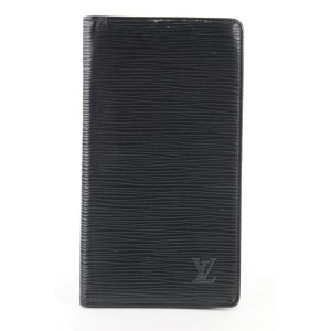Louis Vuitton Black Epi Leather Noir Long Bifold Flap Wallet 155lvs430