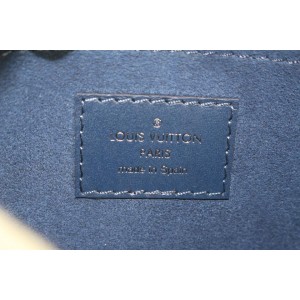 Louis Vuitton Navy Blue Epi Leather Neverfull Pochette Wristlet Pouch Bag 270lvs512