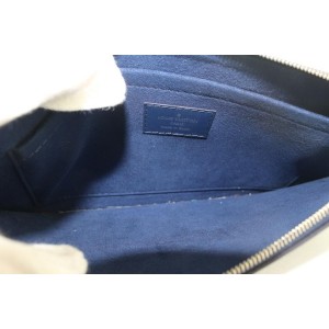 Louis Vuitton Navy Blue Epi Leather Neverfull Pochette Wristlet Pouch Bag 270lvs512