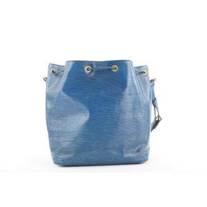Louis Vuitton Blue Epi Leather Toledo Petit Noe Drawstring Bucket Hobo Bag 344lvs224