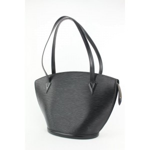 Louis Vuitton Black Epi Leather Noir Saint Jacques Zip Shopper Tote bag 768lvs331