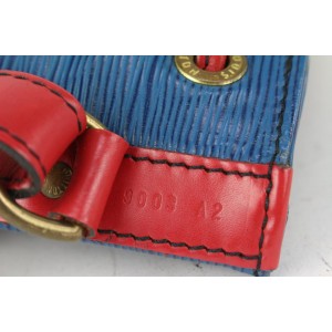 Louis Vuitton Bicolor Blue Red Epi Leather Petit Noe Drawstring Bucket Hobo 914lv57