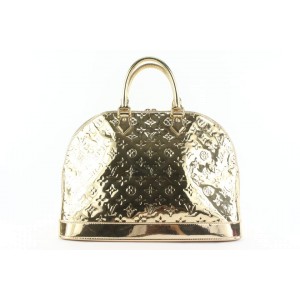 Louis Vuitton Gold Monogram Miroir Vernis Alma GM Bowler Bag 56lvs423