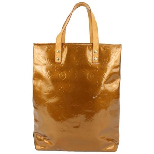 Louis Vuitton Bronze Monogram Vernis Reade MM Shopper Tote Bag 93lv99