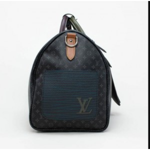 Louis Vuitton Rare Limited Black Monogram Eclipse Patchwork Keepall Bandouliere 50